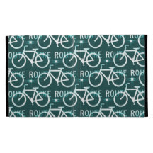 Fun Bike Route Fixie Bike Cyclist Pattern iPad Folio Case