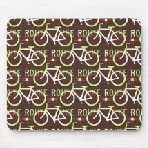 Fun Bike Route Fixie Bike Cyclist Pattern Mouse Pad