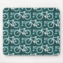 Fun Bike Route Fixie Bike Cyclist Pattern Mouse Pad
