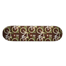 Fun Bike Route Fixie Bike Cyclist Pattern Skateboards