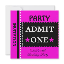 Fun Birthday Party Girls Teen Tweens Hot Pink Custom Invites