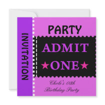 Fun Birthday Party Girls Teen Tweens Purple Announcements