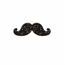 FUN BLACK GLITTER MUSTACHE PHOTO CUT OUTS