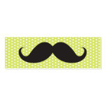 Fun black moustache on green polka dots dot patter business card templates