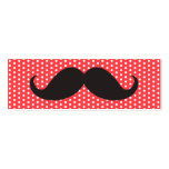 Fun black moustache on pale red polka dot pattern business card