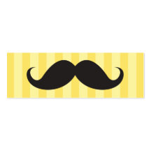 Fun black moustache on yellow stripes business car