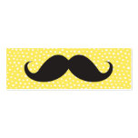 Fun black moustache on yellow whimsical polka dots business cards