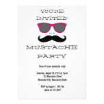 Fun Black Moustache PinkSunglasses Party Invitatio