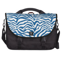 Fun Blue Zebra Stripes Wild Animal Print Laptop Bag