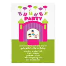 Fun Bounce House Birthday Party Invites