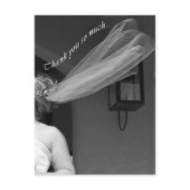 Fun Bridal Veil Wedding Thank You Postcard