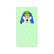 Fun Bright and Colourful Dog Cartoon. Labels