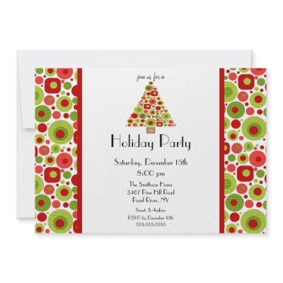 Fun Bright Christmas Tree Holiday Party Invitation by celebrateitinvites