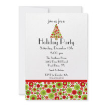 Fun Bright Christmas Tree Holiday Party Invitation