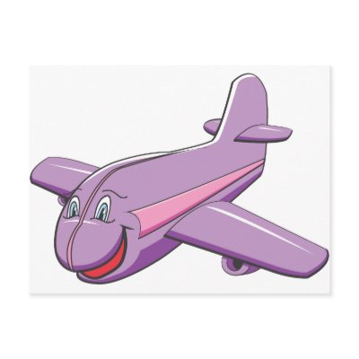 Fun Cartoon airplane Postcard by meltingstar