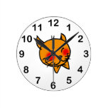 fun cat round clock