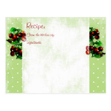Fun Cherry Recipe Card Postcards