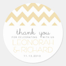 Fun Chevron Monogram Sticker or Envelope Seal
