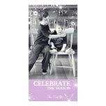 Fun Christmas Photo Card Pink Snowflakes Dots