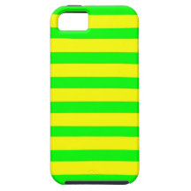 Fun Citrus Yellow and Neon Green Striped Pattern iPhone 5 Case