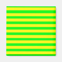 Fun Citrus Yellow and Neon Green Striped Pattern Fridge Magnets