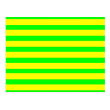 Fun Citrus Yellow and Neon Green Striped Pattern Postcards