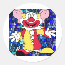 Fun Clown Round Stickers