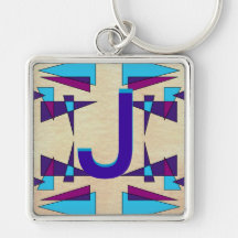 Fun Colorful Monograms CricketDiane Key Chain