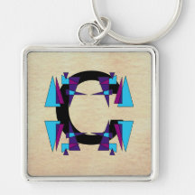 Fun Colorful Monograms CricketDiane Key Chain