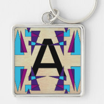 Fun Colorful Monograms CricketDiane Key Chain