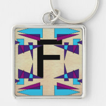 Fun Colorful Monograms CricketDiane Keychain
