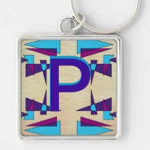 Fun Colorful Monograms CricketDiane Keychain