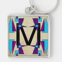 Fun Colorful Monograms CricketDiane Keychain