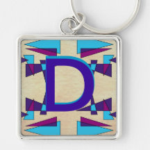 Fun Colorful Monograms CricketDiane Keychain
