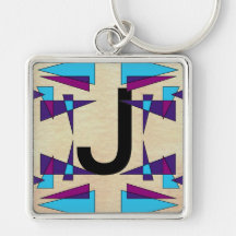 Fun Colorful Monograms CricketDiane Keychain