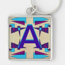Fun Colorful Monograms CricketDiane Keychain