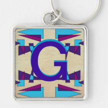 Fun Colorful Monograms CricketDiane Keychain