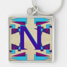 Fun Colorful Monograms CricketDiane Keychain