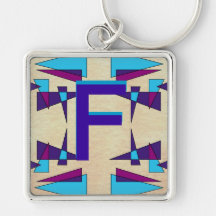 Fun Colorful Monograms CricketDiane Keychain