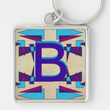 Fun Colorful Monograms CricketDiane Keychains