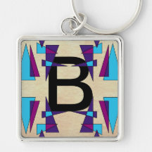 Fun Colorful Monograms CricketDiane Keychains