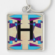 Fun Colorful Monograms CricketDiane Keychains