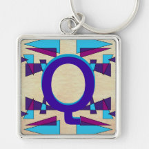 Fun Colorful Monograms CricketDiane Keychains