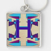 Fun Colorful Monograms CricketDiane Keychains