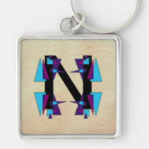 Fun Colorful Monograms CricketDiane Keychains