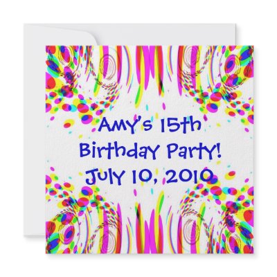 Fun Colourful Birthday Party! Invitation by mvdesigns