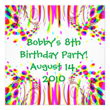 Fun Colourful Birthday Party! Invitation
