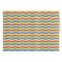 Fun Colourful Chevron Zigzags Blue Green Yellow Re Card