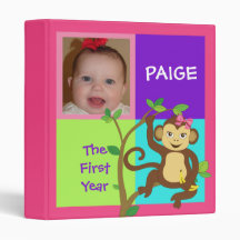 Fun Colourful Little Girl Monkey Photo Binder