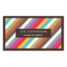 Fun Colourful Multi Stripes  Business Card